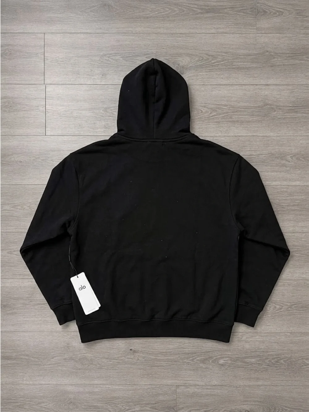 ALO Women Black Logo Pullover Hoodie